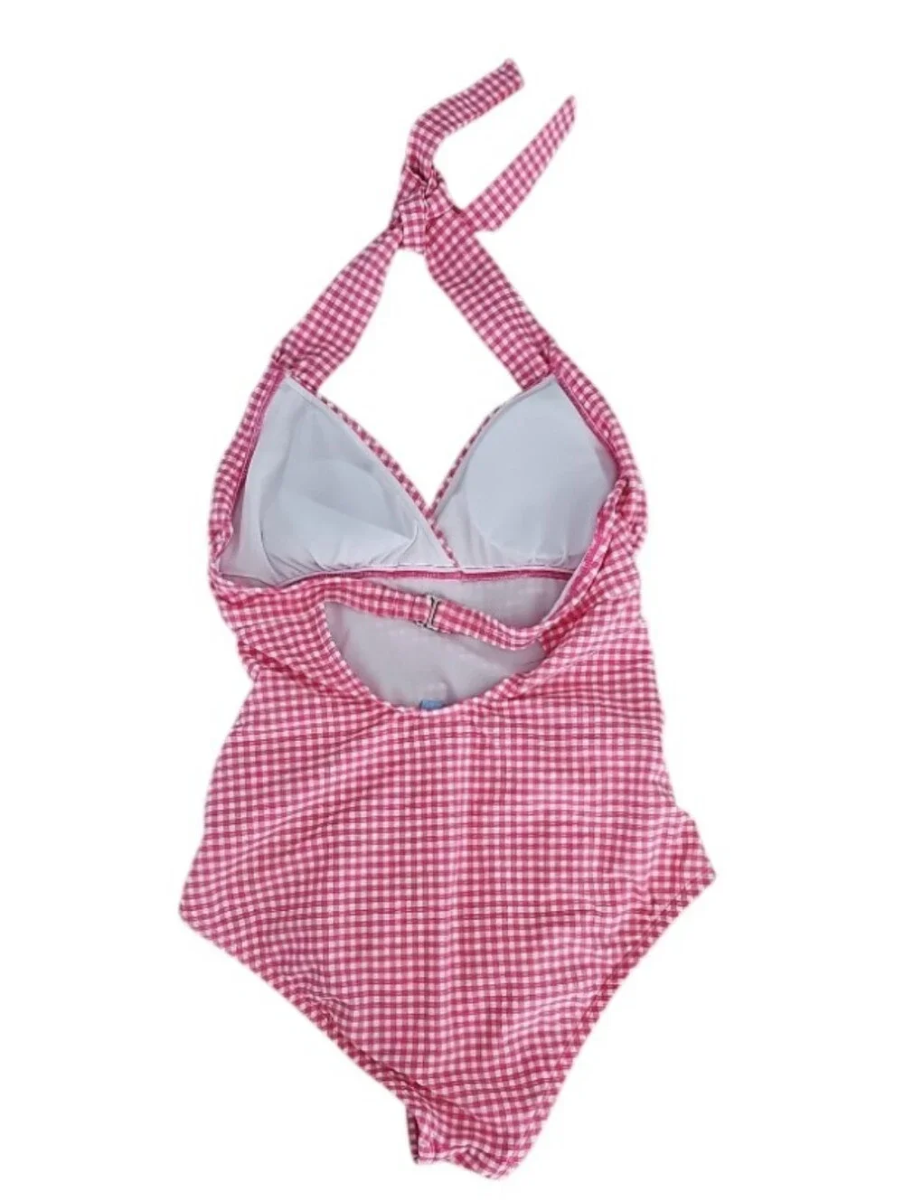 Draper James RSVP Pink Gingham One Piece Swimsuit XS Retro Pinup Chic Beach